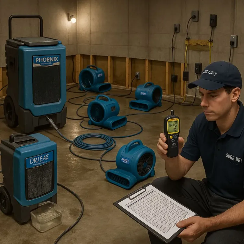 Structural Drying and Dehumidification process in Fordyce, AR